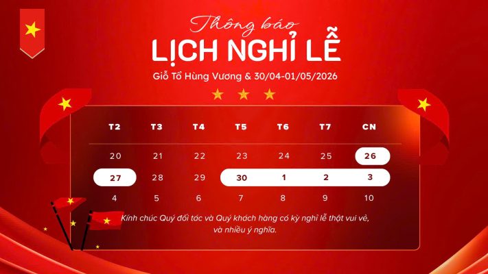 thông báo lịch nghỉ lễ 2026