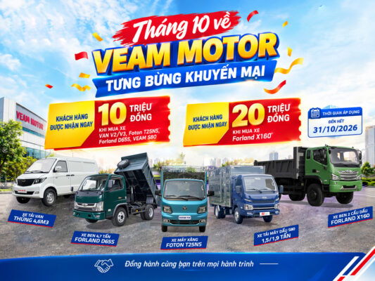 Chương trình khuyến mại xe tải VEAM tháng 10/2026